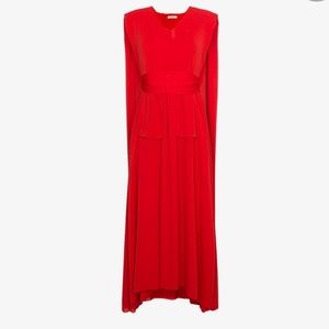 Celine Red Cape Back Maxi Dress